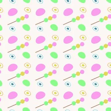 Dango and mochi, seamless pattern, vector. Stock Illustration