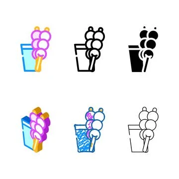 Dango snack color icon vector stylized 스톡 일러스트