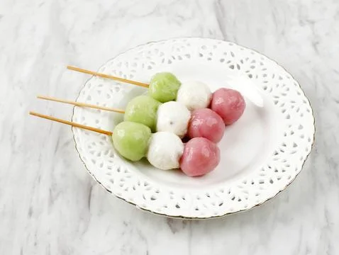 Dango Three Colored Dumpling Japanese Rice Cake Stock Photos