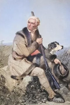 Daniel Boone (born 2 November 1734 in Birdsboro, Province of Pennsylvania, died Stock Illustration