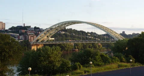 Daniel Carter Beard Bridge - Cincinnati, OH Stock Footage 136657329