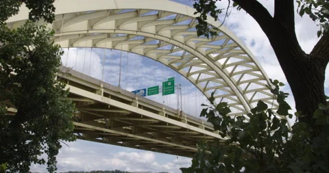 Daniel Carter Beard Bridge - Cincinnati, OH Stock Footage 136685721