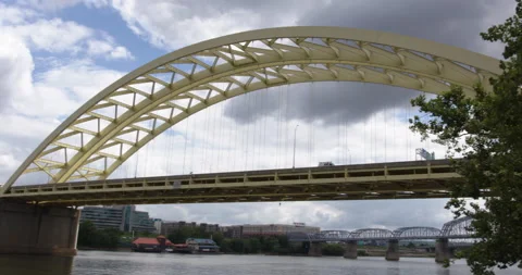 Daniel Carter Beard Bridge - Cincinnati, OH Stock Footage 136686566