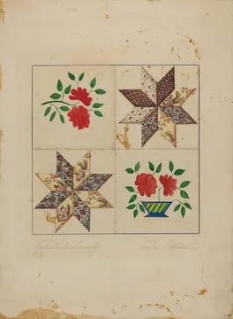 Daniel Fletcher, Patchwork Quilt, 1935 1942 Patchwork Quilt Copyright: xpi... 写真素材