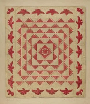 Daniel Fletcher, Patchwork Quilt with Eagles, c 1938 Patchwork Quilt with ... Stock Photos