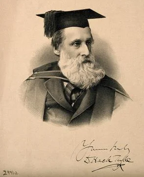 Daniel Hack Tuke. Lithograph, 1888, after C. Callet. Illustrazione stock