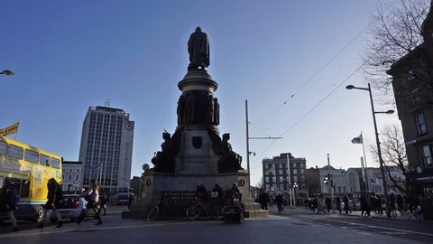 Daniel O'Connell Monument, Dublin Stock Footage 122989973