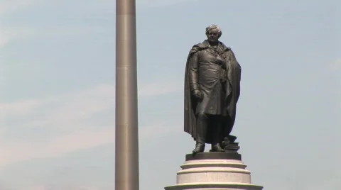 Daniel O'Connell Statue and the Spire, Dublin 库存影片 397044