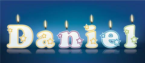 Daniel written with burning candles Stock Illustration