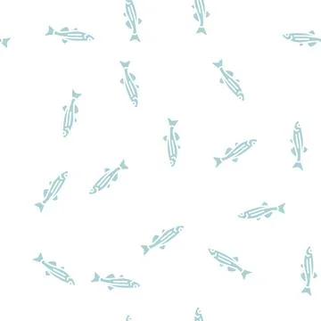 Danios fish glyph seamless pattern Stock Illustration