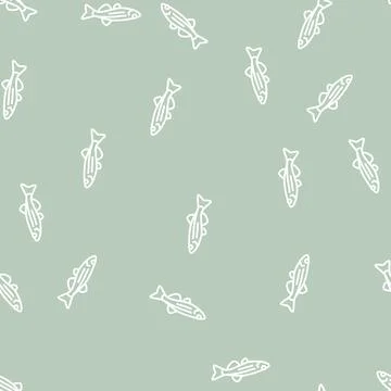 Danios fish line seamless pattern Illustrazione stock