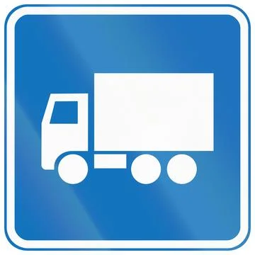Danish additional road sign panel - Heavy goods vehicles - blue version Stock Illustration