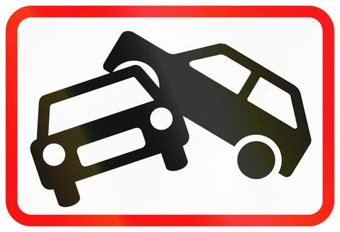 Danish additional road sign panel - Accident-prone intersection Stock Illustration
