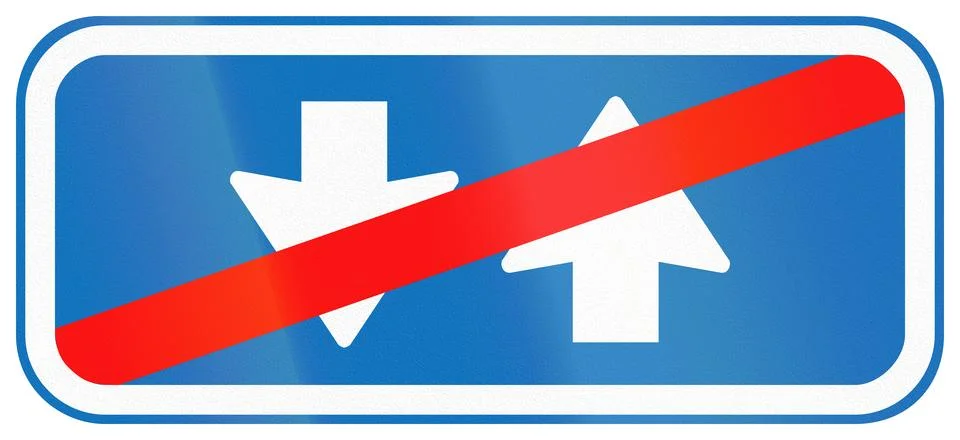 Danish additional road sign panel - End of two-way cycle traffic Stock-Illustration