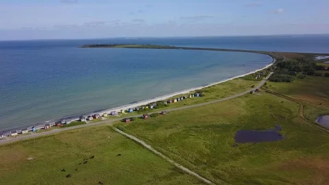 Danish bathhouses on Ærø Stock Footage 87692353