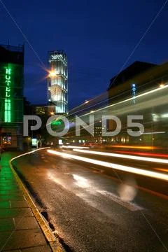 Danish city at night Stock Photos