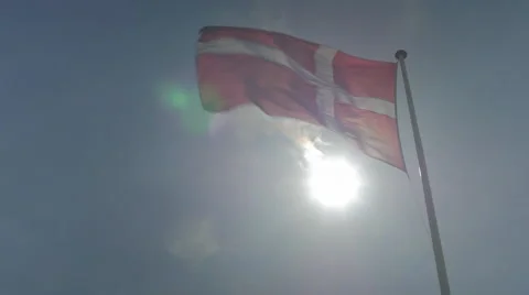 Danish flag 1 - 4K 動画素材 43103728