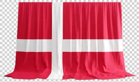 Danish Flag Curtain in 3D Rendering Denmark's Rich History Stock Illustration