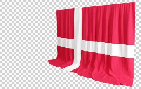 Danish Flag Curtain in 3D Rendering Denmark's Rich History Stock Illustration