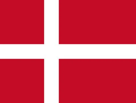 Danish flag, flat layout, vector illustration Stock Illustration