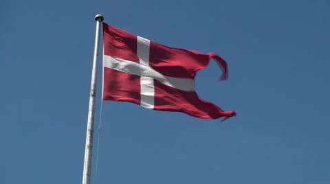Danish flag Stock Footage 6366756