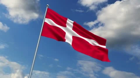 Danish flag Stock Footage 11497835