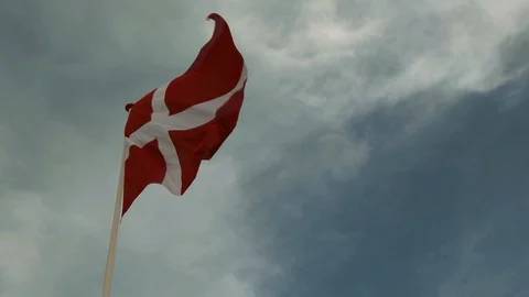 Danish flag Stock Footage 129318271