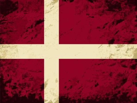 Danish flag. Grunge background. Vector illustration Stock Illustration
