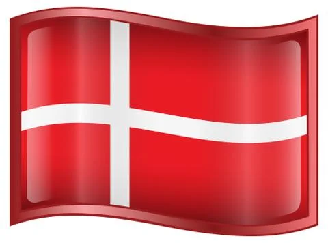 Danish flag icon. Stock Illustration