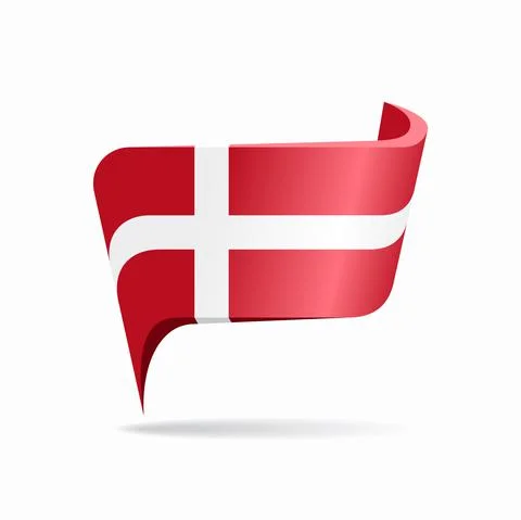 Danish flag map pointer layout. Vector illustration. Illustrazione stock