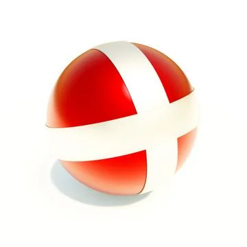 Danish flag sphere Stock Illustration