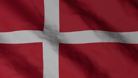 Danish flag waving in the wind. Denmark national flag video footage.	 Stock Footage 168442000