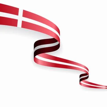 Danish flag wavy abstract background. Vector illustration. Stock Illustration