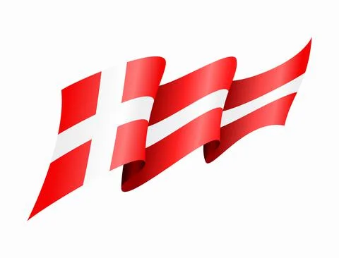 Danish flag wavy abstract background. Vector illustration. Illustrazione stock