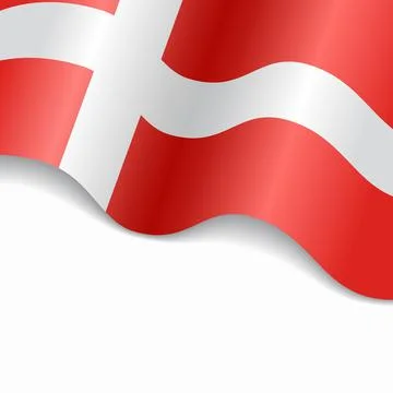Danish flag wavy abstract background. Vector illustration. Stock Illustration
