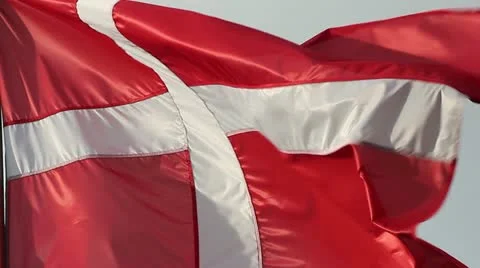 Danish flag in the wind Stock Footage 18358521