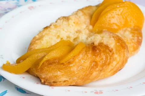Danish peach pie Stock Photos
