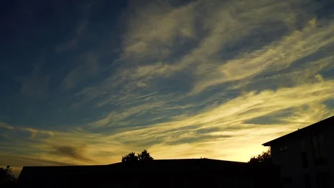 Danish sunset with light clouds passing Stock Footage 81244504