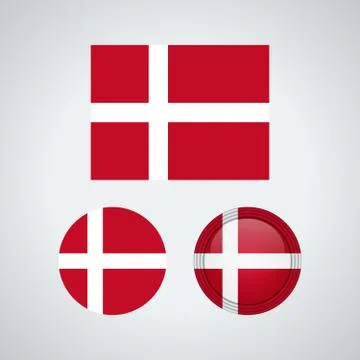 Danish trio flags, vector illustration Stock Illustration