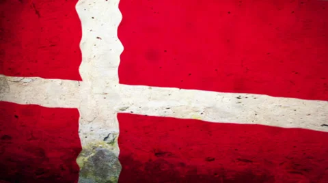 Danish waving flag Stock Footage 33707490