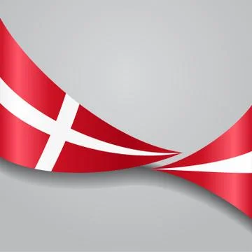 Danish wavy flag. Vector illustration Stock Illustration