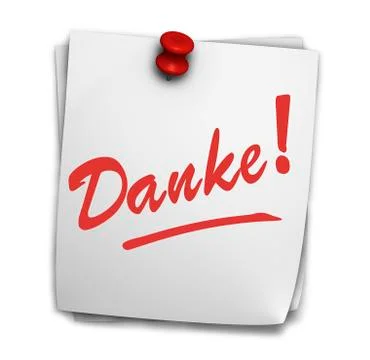 Danke sign on post it Stock Illustration