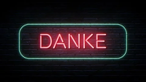 Danke word animation. Brick wall background. 4K Stock Footage 284474192