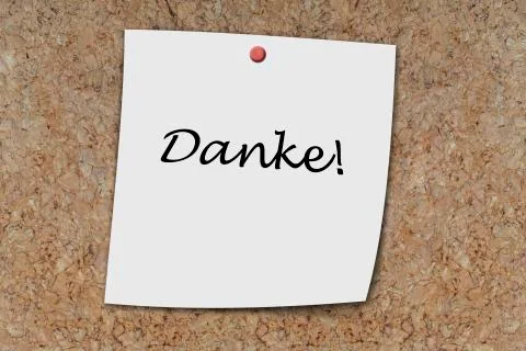 Danke written on a memo Stock Photos