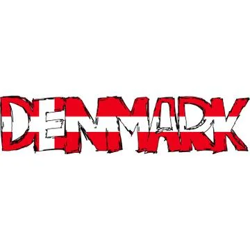 Danmark flag text Stock Illustration