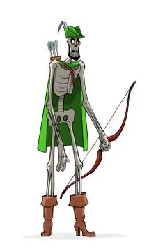 Danse macabre. robin hood. Stock Illustration