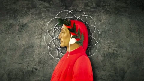 Dante Alighieri loop animation Stock Footage 161545564