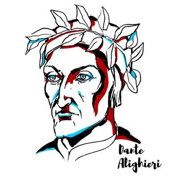 Dante Alighieri Portrait Stock Illustration