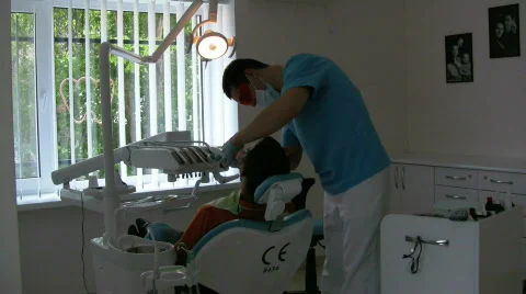 Dantist work ultraviolet Stock Footage 733411