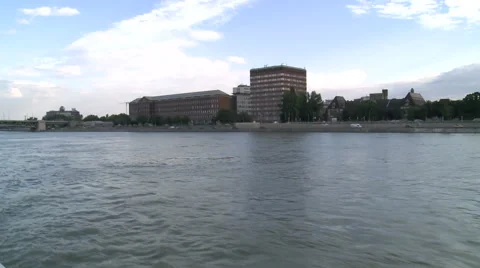 Danube And New Buildings Stock Footage 45997803